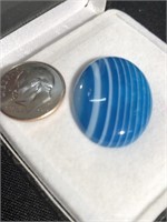 Blue banded agate cabochon
