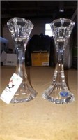 2 crystal candle holders