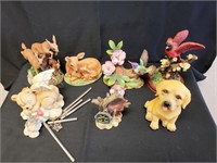 Mixed Lot of Resin Cast Figures and Wind Chimes