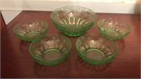 Green depression bowl set