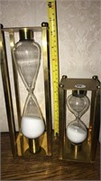 Square brass framed hourglasses