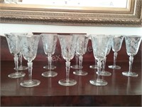 (13) Etched Wine Glasses