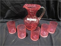 6 PC CRAMBERRY DRINK SET BEAUTIFUL