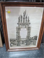 CONFEDERATE FRAMED MEMORIAL PRINT 1897