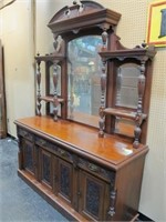 LARGE ENGLISH SIDEBOARD WITH MIRROR