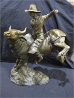 BRONZE LARGE BULL RIDER 23 x 19IN