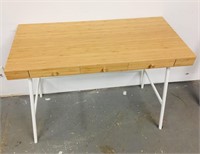 3 drawer desk w/ metal legs (white)