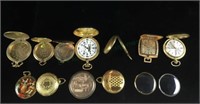 Collection Of Pocket Watch Backs, Crystals, Cases