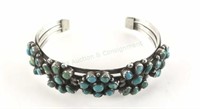 Native American Sterling & Turquoise Cuff