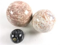 (3) Stone And Onyx Spheres