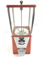 Vintage Oak Candy Machine With Original Key