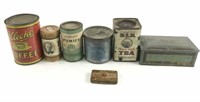 (6) Vintage Collectors Tins & (1) Paper Container