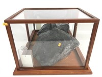 Magnetite Specimen In Mirrored Display Case