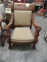 Antique  Hand-Carved French Throne Chair