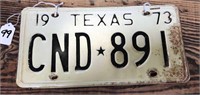Set of 2 1973 Texas License Tags