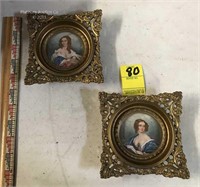 Set of 2 Cameo Creation Wall Hangings (Gold Tone)