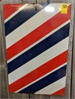 Vintage Barber Striped Metal Wall Sign