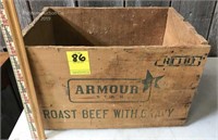 Vintage Wooden Crate Label: "Armour Roast Beef