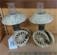 Set of 2 Western Themed Small Table Top Lanterns