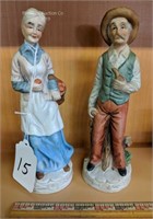Standing Man & Woman Ceramic Decorative Figurines