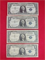 Four $1 Silver Certificates