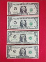 Four $1 Joseph Barr Notes