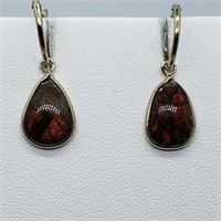 $850 10K Ammolite Earrings