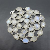 $1000 S/Sil 29 Moonstones 31.5Gms Necklace