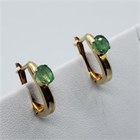 $500 14K Emerald 1.18Gm Earrings