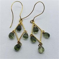 $1000 14K Green Amethyst Earrings