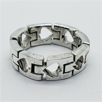 $200 S/Sil Link-Lock Finger-Shape Adjustable Ring