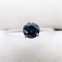 $3200. 10KT Gold Blue Diamond(0.48ct) Ring