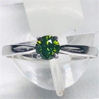 $1600. 10KT Gold Green Diamond(0.3ct)  Ring
