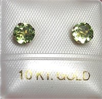 $200. 10KT Gold Peridot Earrings