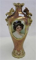 Royal Vienna 9" vase with Lebrun portrait