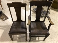 LOT OF 3 LEATHER TOP CHAIRS
