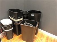 21 small office garbage cans various sizes