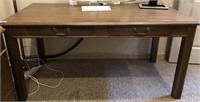 Two drawer office desk, dovetail drawers Oak color