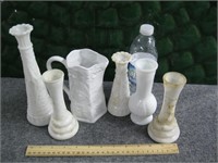 COLLECTION OF MILK GLASS