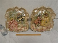 ORNATE "CAPODIMONTE'' STYLE WALL PLAQUES