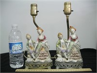 SWEET VINTAGE CHIC PORCELAIN BOUDOIR LAMPS