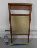 ANTIQUE WASHBOARD WITH GLASS INSERT