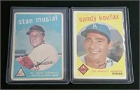 Topps 1959  Musial &  Koufax Baseball Cards
