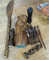 Vintage Lot of  Wood Carved Figure Pieces