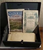 Lock box Full of Antique Washington Paper Epherma