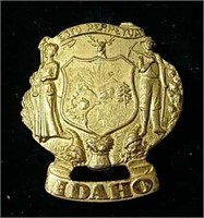 Vintage Gold Tone Idaho State Uniform Badge