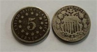 (2) U.S Shield Nickels