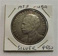 1953 Cuba Silver Peso