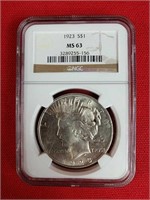 MS63 1923 Peace Dollar