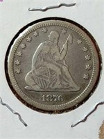 1876 Carson City Seated Liberty Quarter Dollar